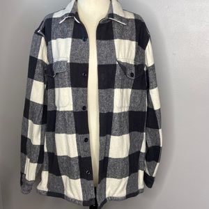 Black and white plaid Abercrombie jacket